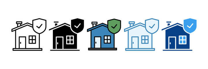 Home Insurance  Icon Set Multiple Style Collection