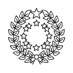 patriotic wreath icon, patriotic wreath line art - simple line art of patriotic wreath, perfect for patriotic wreath logos and icons