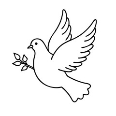 peace dove flying icon, peace dove flying line art - simple line art of peace dove flying, perfect for peace dove flying logos and icons