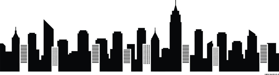 Fototapeta premium Minimalist Black and White City Skyline Vector