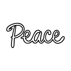  peace text in script icon, peace text in script line art - simple line art of peace text in script, perfect for peace text in script logos and icons