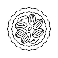 pecan pie icon, pecan pie line art - simple line art of pecan pie, perfect for pecan pie logos and icons