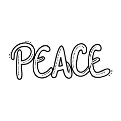  peace text in script icon, peace text in script line art - simple line art of peace text in script, perfect for peace text in script logos and icons