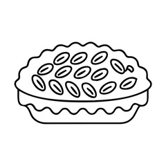 pecan pie icon, pecan pie line art - simple line art of pecan pie, perfect for pecan pie logos and icons