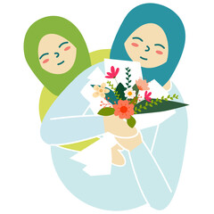 Mother's Day Embrace with Flower