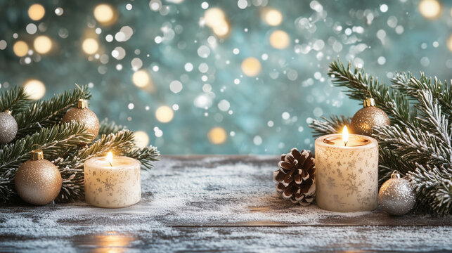 Christmas holiday lights and decorations with a warm sparkly glow, evoking joy and celebration
