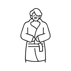 person in a bathrobe icon, person in a bathrobe line art - simple line art of person in a bathrobe, perfect for person in a bathrobe logos and icons