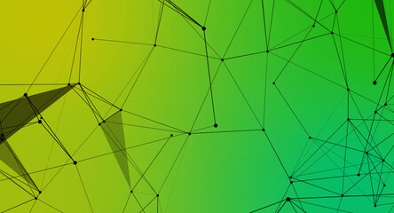 Abstract Green Network Geometric Design Modern Technology Background