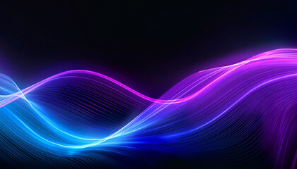 abstract flowing neon wave purple and blue background