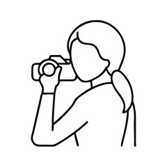 photographer silhouette icon, photographer silhouette line art - simple line art of photographer silhouette, perfect for photographer silhouette logos and icons