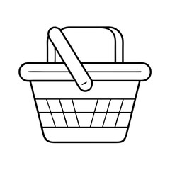 picnic basket icon, picnic basket line art - simple line art of picnic basket, perfect for picnic basket logos and icons