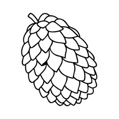 pine cone icon, pine cone line art - simple line art of pine cone, perfect for pine cone logos and icons