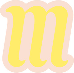 Ransom Letter M Collage Handdrawn Alphabet