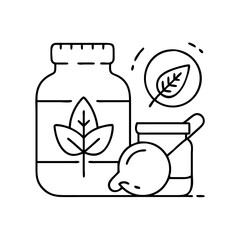 plant based protein icon, plant based protein line art - simple line art of plant based protein, perfect for plant based protein logos and icons