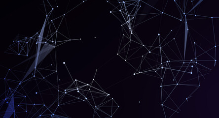 Abstract network digital connection glowing lines nodes futuristic design