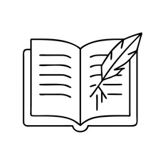 poetry book icon, poetry book line art - simple line art of poetry book, perfect for poetry book logos and icons
