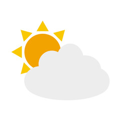 天気予報アイコン：雲と太陽 - 晴れのちくもり - Weather Forecast Icon: Cloud and Sun - Partly Cloudy