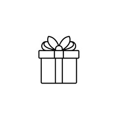 Gift box icon. Gift wrapping symbol. Surprising gift box signs, vector illustration