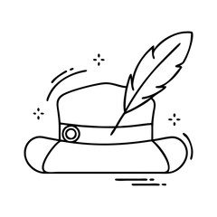 poet s hat icon, poet s hat line art - simple line art of poet s hat, perfect for poet s hat logos and icons