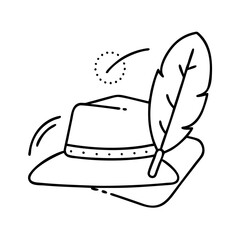 poet s hat icon, poet s hat line art - simple line art of poet s hat, perfect for poet s hat logos and icons