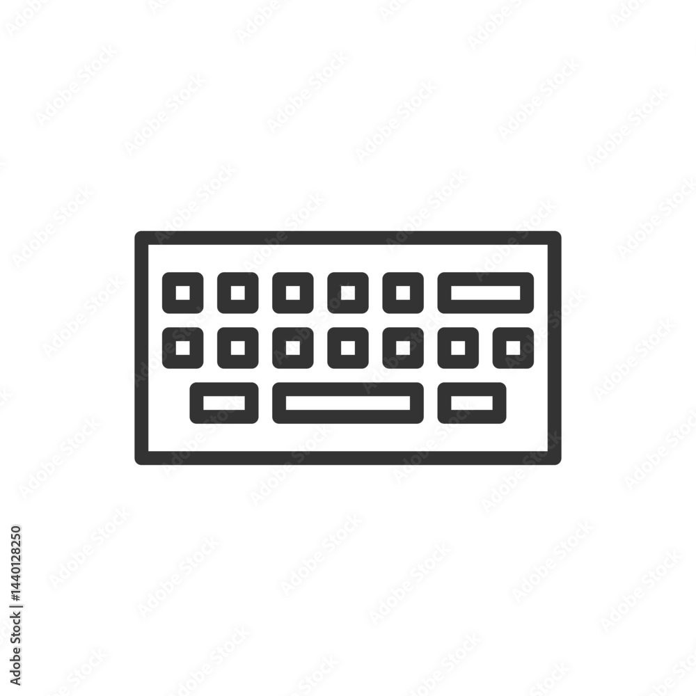 Poster minimalist icon of a sleek keyboard designed for modern digital workspaces and office environments t