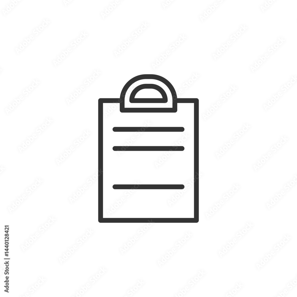 Poster minimalist clipboard icon design for stationery concept representing organization and planning in pr