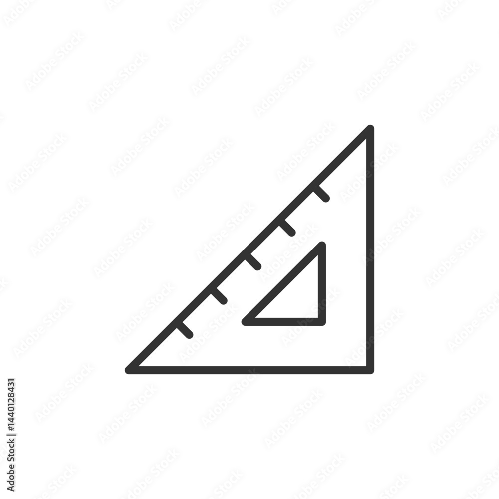 Poster stylized icon of a ruler representing measurement and geometry in clear lines and minimalist design 