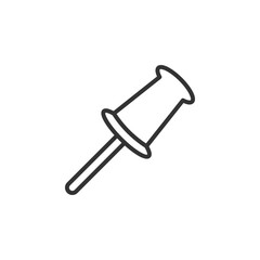 Minimalist Pushpin Icon on a Clean White Background Ideal for Office and Stationery Themes