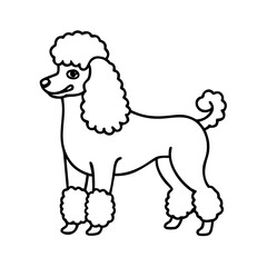 poodle haircut icon, poodle haircut line art - simple line art of poodle haircut, perfect for poodle haircut logos and icons