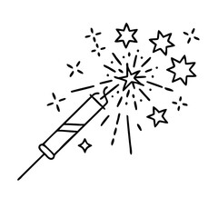 popping fireworks icon, popping fireworks line art - simple line art of popping fireworks, perfect for popping fireworks logos and icons