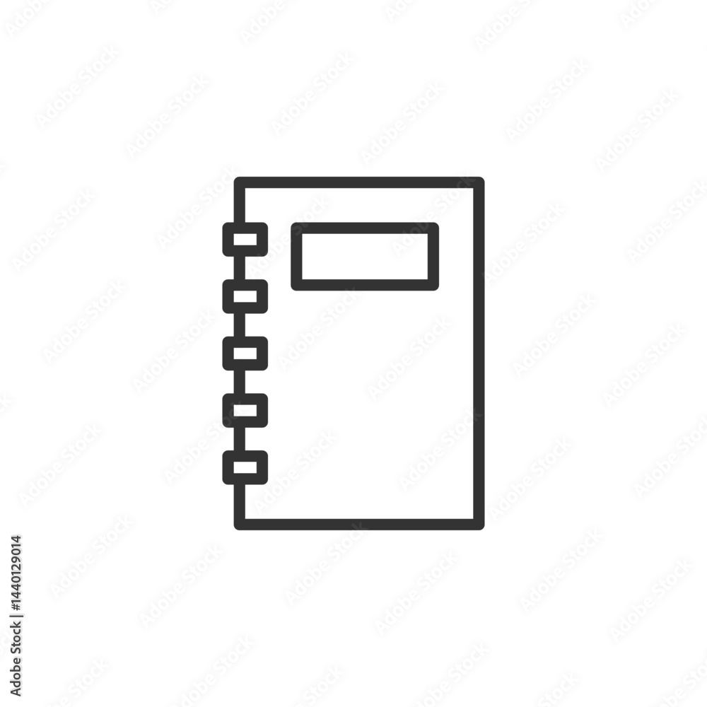 Poster minimalist stationery icon of a notebook design for office and school use with clean lines and simpl