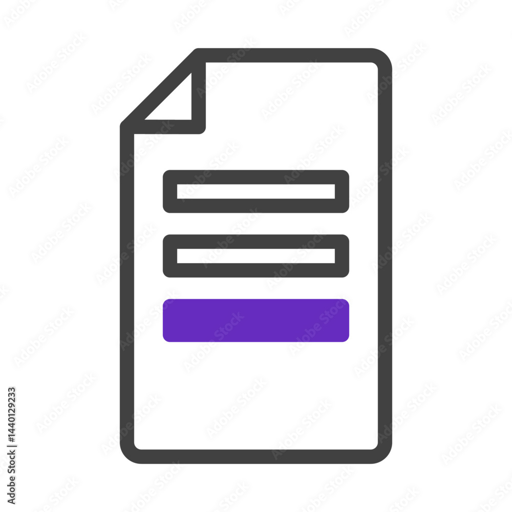 Poster modern document icon representing information page or digital form design