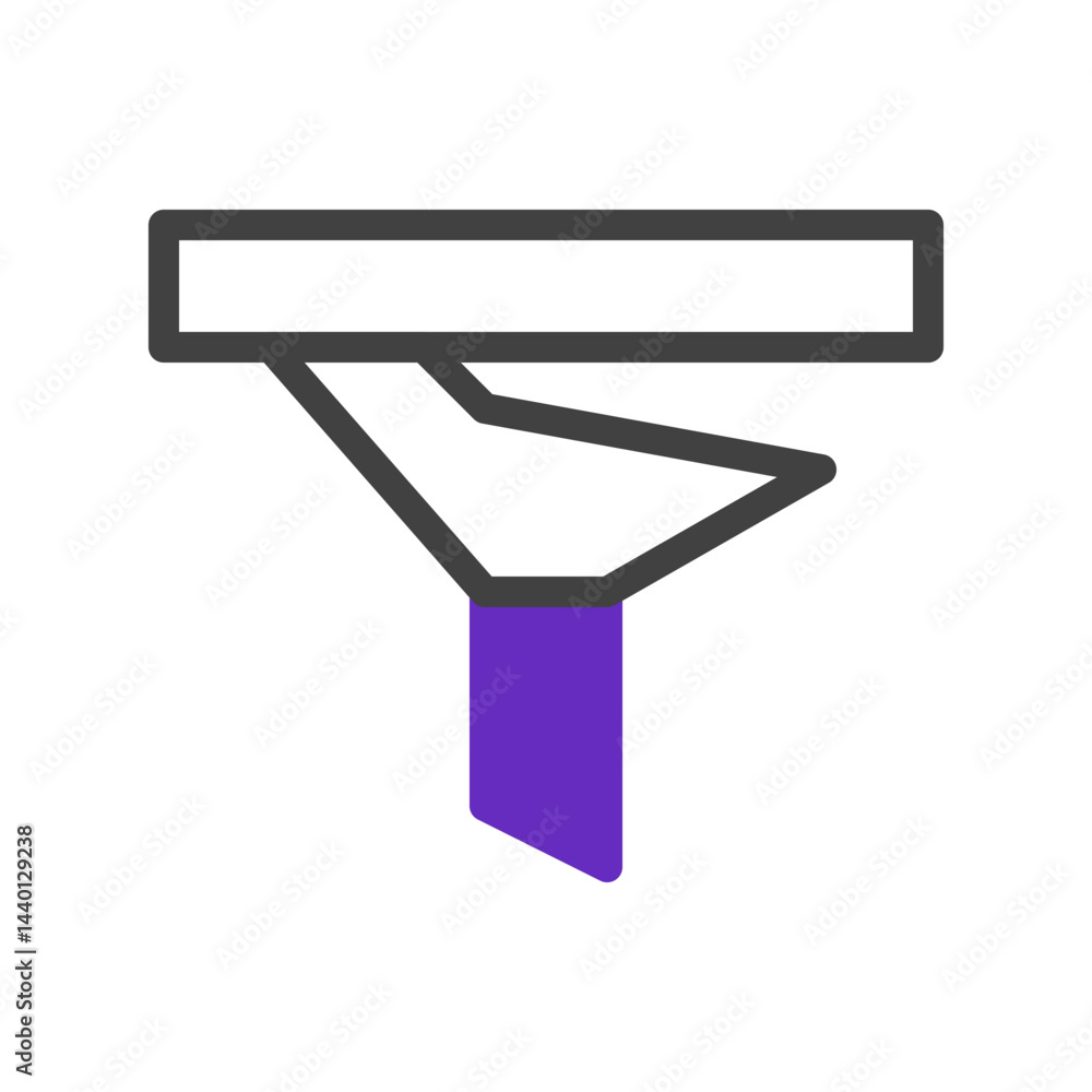 Poster abstract vector icon representing a filtration process with geometric shapes