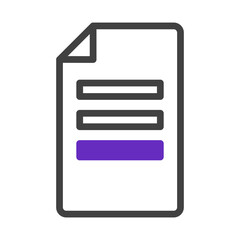 Modern document icon representing information page or digital form design