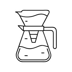 pour over coffee icon, pour over coffee line art - simple line art of pour over coffee, perfect for pour over coffee logos and icons