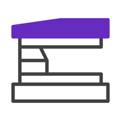 Stylized purple stapler icon for office supplies or stationary design use