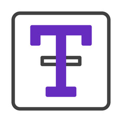 Obraz premium Violet Initial in Modern Icon Design, Simplistic Text Presentation Square