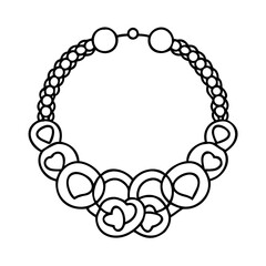 pretzel necklace icon, pretzel necklace line art - simple line art of pretzel necklace, perfect for pretzel necklace logos and icons