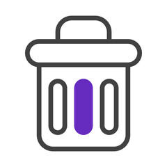 Stylized depiction of a waste bin icon representing deletion and recycling