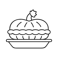 pumpkin pie icon, pumpkin pie line art - simple line art of pumpkin pie, perfect for pumpkin pie logos and icons