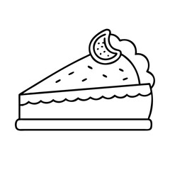 pumpkin pie slice icon, pumpkin pie slice line art - simple line art of pumpkin pie slice, perfect for pumpkin pie slice logos and icons