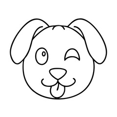 puppy face icon, puppy face line art - simple line art of puppy face, perfect for puppy face logos and icons