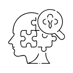 puzzle piece mental health awareness icon