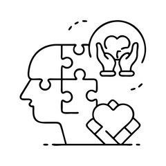 puzzle piece mental health awareness icon