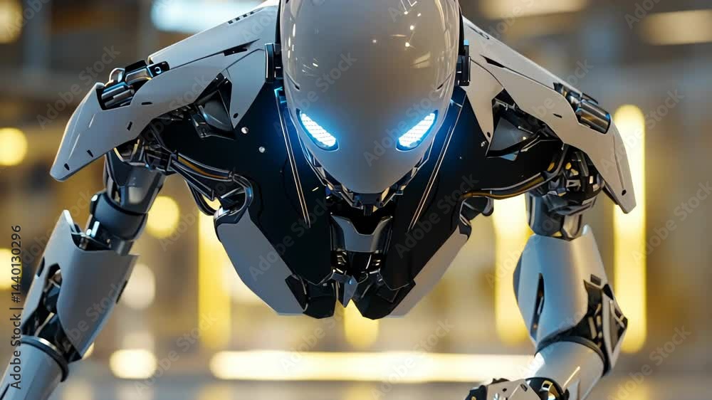 Poster futuristic robotics exploration showcases advanced ai technology and its potential in shaping the fu