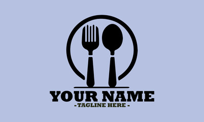 fork and spoon set on logo background, spoon and fork logo icon, illustration spoon and fork vector, fork and spoon logos are suitable for restaurant logos