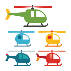 Helicopter set icon isolated on white background