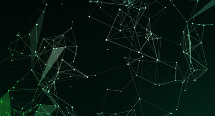 Abstract Green Network Connection Digital Art Elegant Design