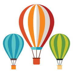 Fototapeta premium Hot air balloon set icon isolated on white background
