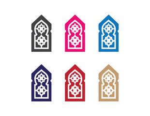 Arabic Arch Windows Collection &ndash; Flat Vector Illustration

